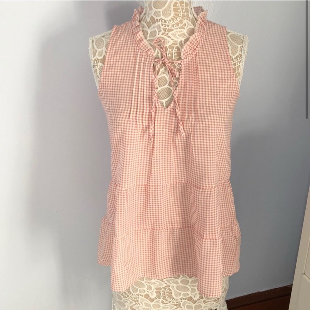 ANTHROPOLOGIE Sanctuary Gingham Print Tunic Blouse Top